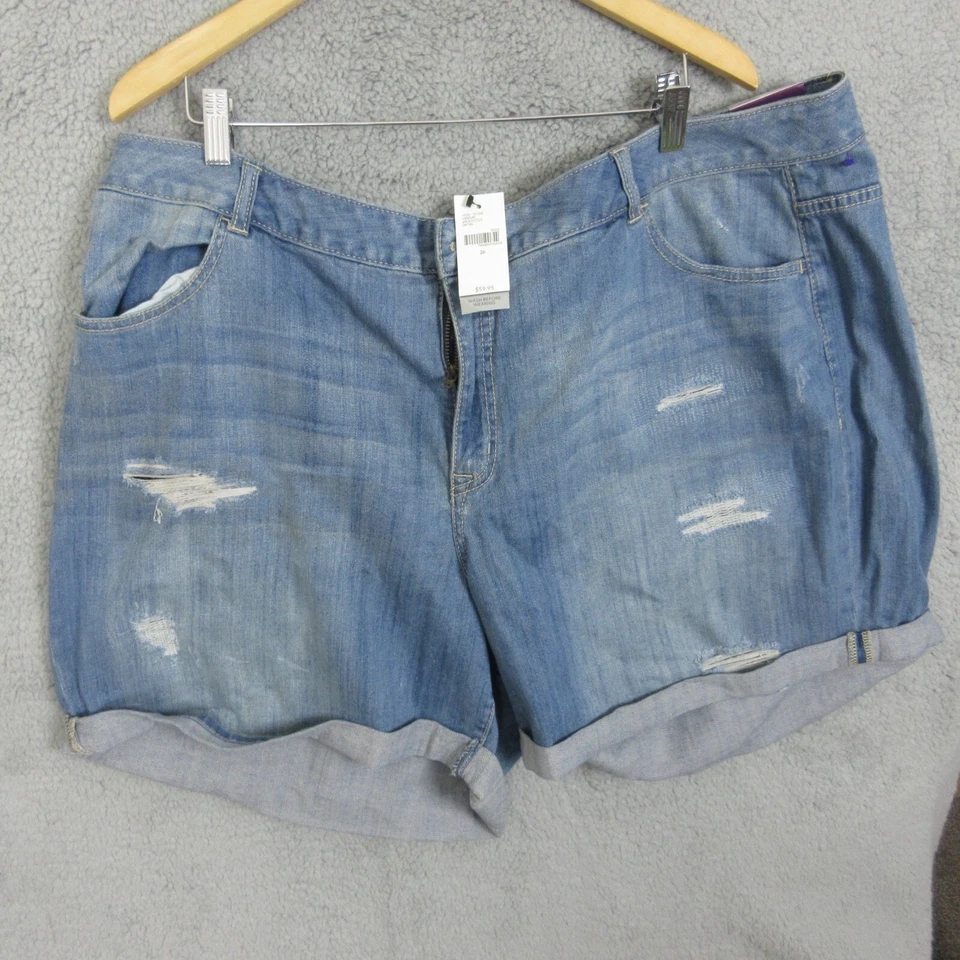 Pantalones Cortos Lane Bryant Mujer 26 Denim Desgastado Fin de Semana Nuevos con Etiquetas Foto 1 de 4
