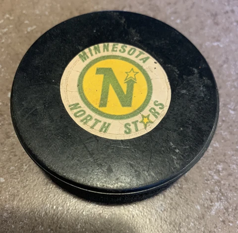 1973-74 Minnesota North Stars Official Converse NHL Game Puck Vintage Cover