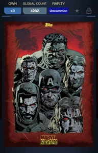 Topps Marvel Collect DIGITAL MARVEL ZOMBIES - RED - THOR CAPTAIN AMERICA HULK  - Picture 1 of 1