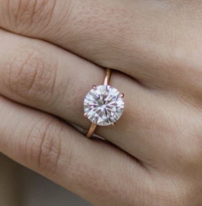2.50 CT Round Lab Grown CVD Diamond Engagement Ring in 14K Rose Gold - Picture 1 of 8