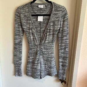 NWT Urban Outfitters Out From Under Romper Size XS Gray Lounge Long Sleeve