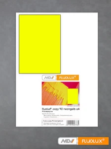 Plakatpapier DIN A4 einseitig neongelb 90 g/m² 100 Blatt lasergeeignet - Bild 1 von 4