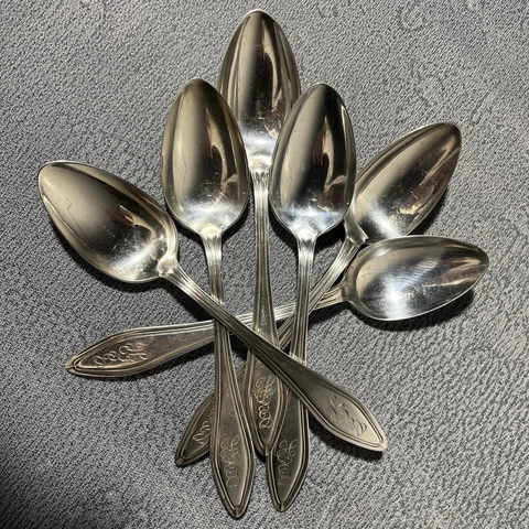 Towle Silver 1912 Mary Chilton .925 Sterling Silver Spoons 6" Monogrammed Six 6 Cover