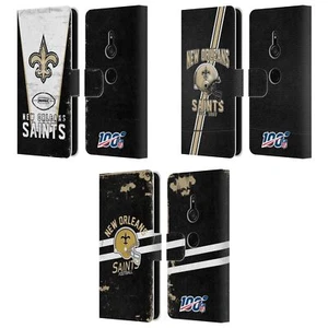 OFFICIAL NFL NEW ORLEANS SAINTS LOGO ART LEATHER BOOK CASE FOR SONY PHONES 1 - Picture 1 of 9