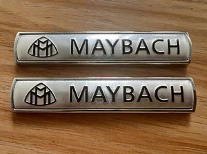 1pair Chrome Maybach Letters Fender Emblem Badge Metal for Mercedes Benz - Picture 1 of 6