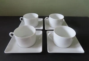 Set 4 tazze e piattini quadrati Apilco Zen - 8 pezzi perfetti - Foto 1 di 6