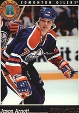 1993-94 Pinnacle Oilers Hockey Card #441 Jason Arnott Rookie