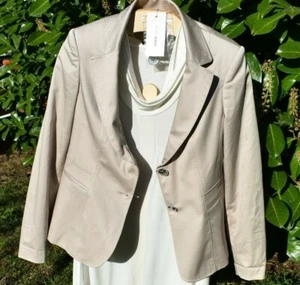 Elegante chaqueta de mujer blazer de Elena Miró en beige talla 40 nueva - Imagen 1 de 5