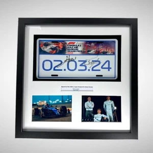 F1 Bahrain 2024 Licence Number Plate Signed by Sargeant, Alex Albon, & Vowels - Picture 1 of 11