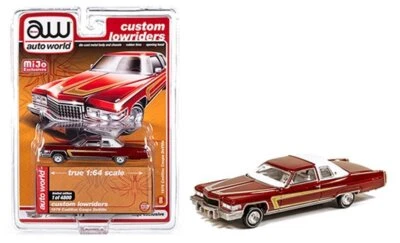 CADILLAC Coupe deVille - Lowrider - 1976 - redmetallic - Auto World 1:64