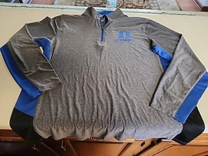 NWOT DUKE Blue Devils Grey/Blue Colosseum 1/4 Zip Mens SzLg Shirt Pullover (T-6) - Picture 1 of 12