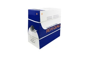 1000Ft RG6 CMR CCS Quad Shield Coax Cable White - Photo 1/2