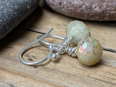 Pendientes MYSTIC AGUAMARINA Y PLATA DE LEY, aguamarina facetada Briolette Foto 1 de 4