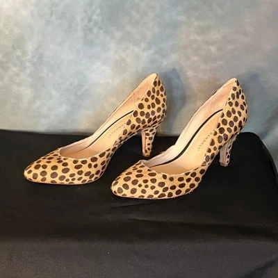 Zapatos de tacón Loeffler Randall estampado de leopardo pelo pantorrilla en punta talla 6 Foto 1 de 4
