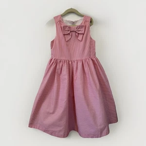 Janie And Jack Stripped Bow Dress Coral Size 7 - Picture 1 of 3