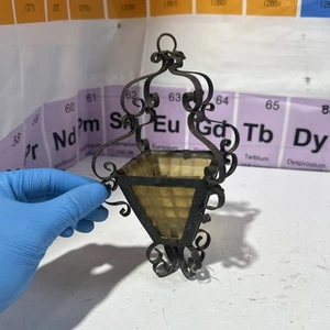 ANTIKE / VINTAGE BLEI & BUNTGLAS VERANDA LATERNE SCHMIEDEEISEN & GLAS LAMPE - Bild 1 von 6