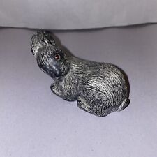Vintage The Wolf Sculptures Red Beaded Eye Soapstone Rabbit Figurine - Canada