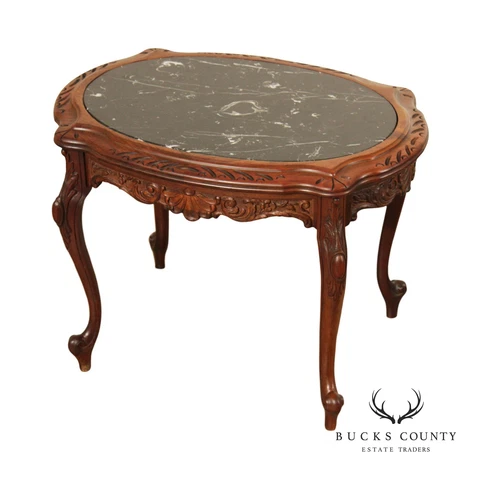 French Louis XV Style Marble Top Coffee Table Cover