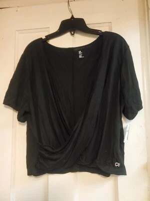 NUEVO TOP CORTO GAP GapFit G SECO Negro Imitación Envoltura Cuello en V Talla XXL XXLLARGE NUEVO CON ETIQUETAS PARA MUJER Foto 1 de 4
