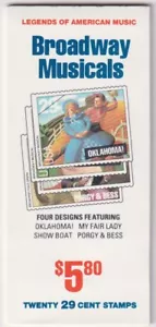 US Scott BK209 MNH 1993 $5.80 Booklet 5 Panes 4x29¢(2770a) Broadway Musicals - Picture 1 of 2