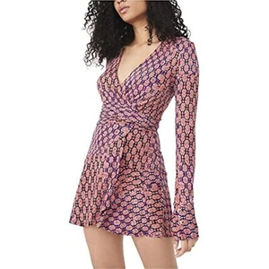 MSRP $128 Free People Rhetta Wrap Dress Dark Combo Size Medium NWOT - Picture 1 of 1
