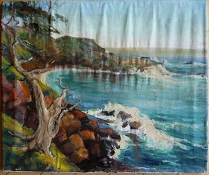 MARY MAISON, LISTED, POINT LOBOS COAST CALIFORNIA COASTAL PLEIN AIR SEASCAPE OIL - Picture 1 of 12