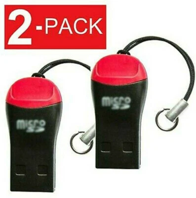 2 Pack USB 2.0 Mini Micro SD SDHC SDXC T-Flash TF Memory Card Reader High-Speed - Image 1 of 4