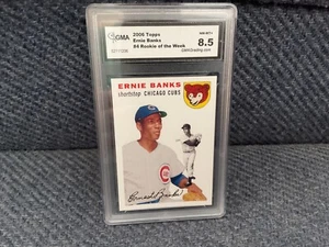 2006 TOPPS #4 ERNIE BANKS CARD ,ROOKIE OF THE WEEK GRADED 8.5, BASEBALL - Picture 1 of 2