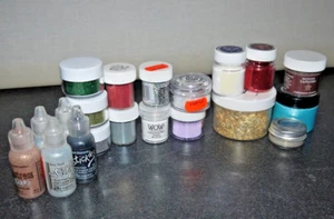 PRELOVED:JOBLOT  OF    20  EMBOSSING POWDER ETC - Picture 1 of 4