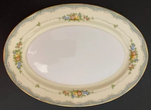 VTG Meito China "Hand Painted" Med. Serving Platter Trimmed in 24K Gold - Picture 1 of 9