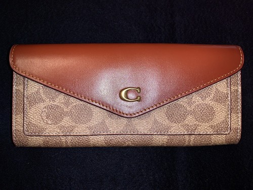Coach WYN Portafoglio morbido firma tela Colorblock