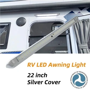 12V 22" Silver LED Awning Light RV Exterior Caravan Trailer Porch Annex Lamp - Bild 1 von 7