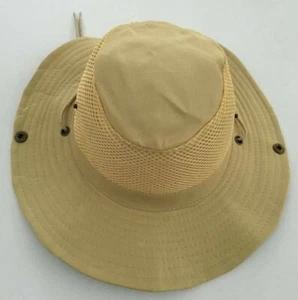 Hombres Vaquero Boonie Cubo Sombrero Gorra Mentón Cordón Pesca Transpirable Caza Safari - Imagen 1 de 4