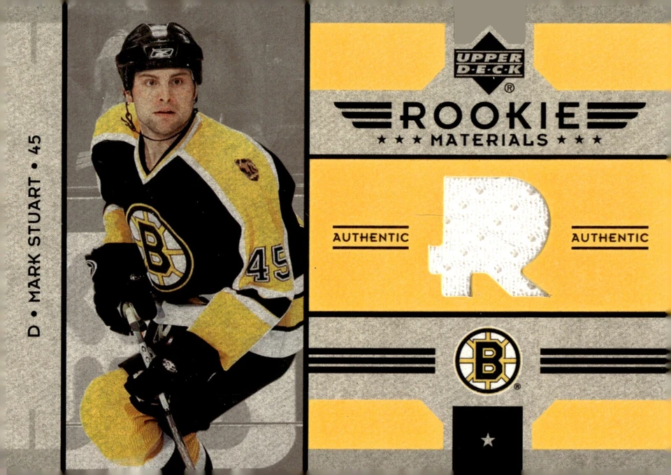 Mark Stuart - 2006-07 Upper Deck Series 2 Rookie Materials Card #RM-MS - Bruins - Image 1 of 2