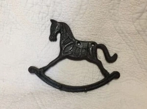 Vintage Cast Iron Wall Mounted Rocking Horse Key Utensil Holder - Picture 1 of 4