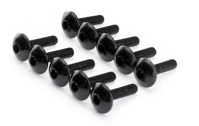 M6x20mm Linsenkopfschraube schwarz M6 Gewinde Linsenkopf breit Innensechskant - Bild 1 von 2