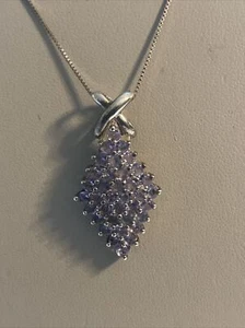 Chuck Clemency STS Sterling Silver Tanzanite Gemstone Pendant Necklace - Picture 1 of 5