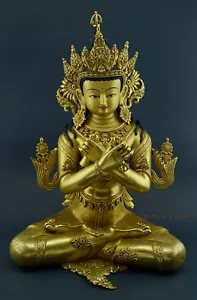 Estatua de cobre Patan Vajradhara Dorjechang de 17,5" tallada a mano de excelente calidad - Imagen 1 de 11