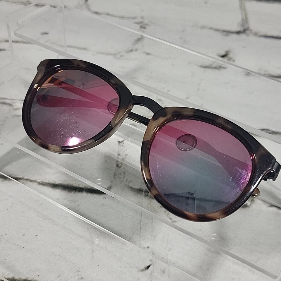 Gafas de sol para mujer Le Specs No Smirking marco redondo caparazón de tortuga marco de metal Foto 1 de 4