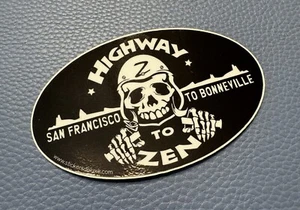 Rare Glossy Sticker Highway To Zen San Francisco To Bonneville Motorcycle - Picture 1 of 7