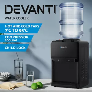 Devanti Water Cooler Dispenser Bench Top Cold Hot Two Taps Instant Machine Black - Picture 1 of 9