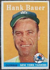 1958 Hank Bauer Topps Card #9 MLB New York Yankees