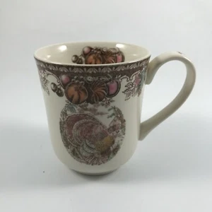 Vintage JOHNSON BROS "AUTUMN MONARCH" MUG 3-7/8" - Turkey, Fruit & Floral; Brown - Picture 1 of 6
