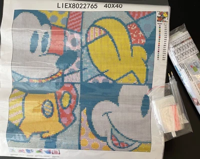 NUEVO KIT COMPLETO 5D pintura diamante por número hágalo usted mismo Romero Britto MICKEY MOUSE 13x13 Foto 1 de 4