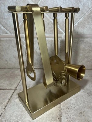 Threshold BARTENDER SET GOLD Stainless Steel Metal Bar Tool Kit Barware 5pce - Image 1 of 4