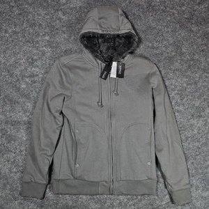 NWT Buffalo David Bitton Men's Full-Zip Hoodie Men's M Gray Faux Fur Lining $109 - Picture 1 of 11