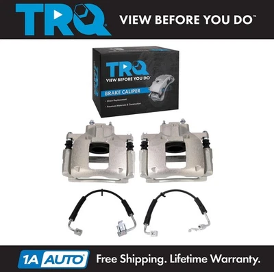 TRQ Front Brake Caliper & Hose Set Fits 2008-2010 Jeep Wrangler - Image 1 of 4