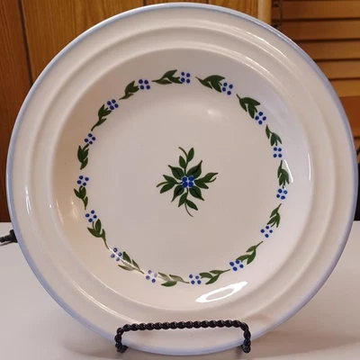 PRATO DE GRÉS PARA ALMOÇO DE CERÂMICA HARTSTONE Vintage Folhas de Bagas Azuis - Imagem 1 de 3