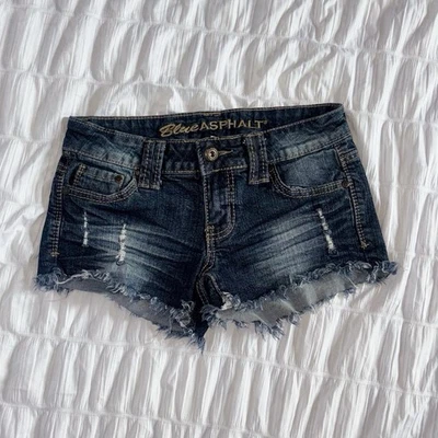 Blue Asphalt Distressed Denim Shorts Size 3 - Imagem 1 de 4