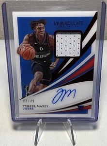 Tyrese Maxey Panini Immaculate Rookie Patch Auto Red /49 #135 2020 RC RPA Auto🔥 - Picture 1 of 2